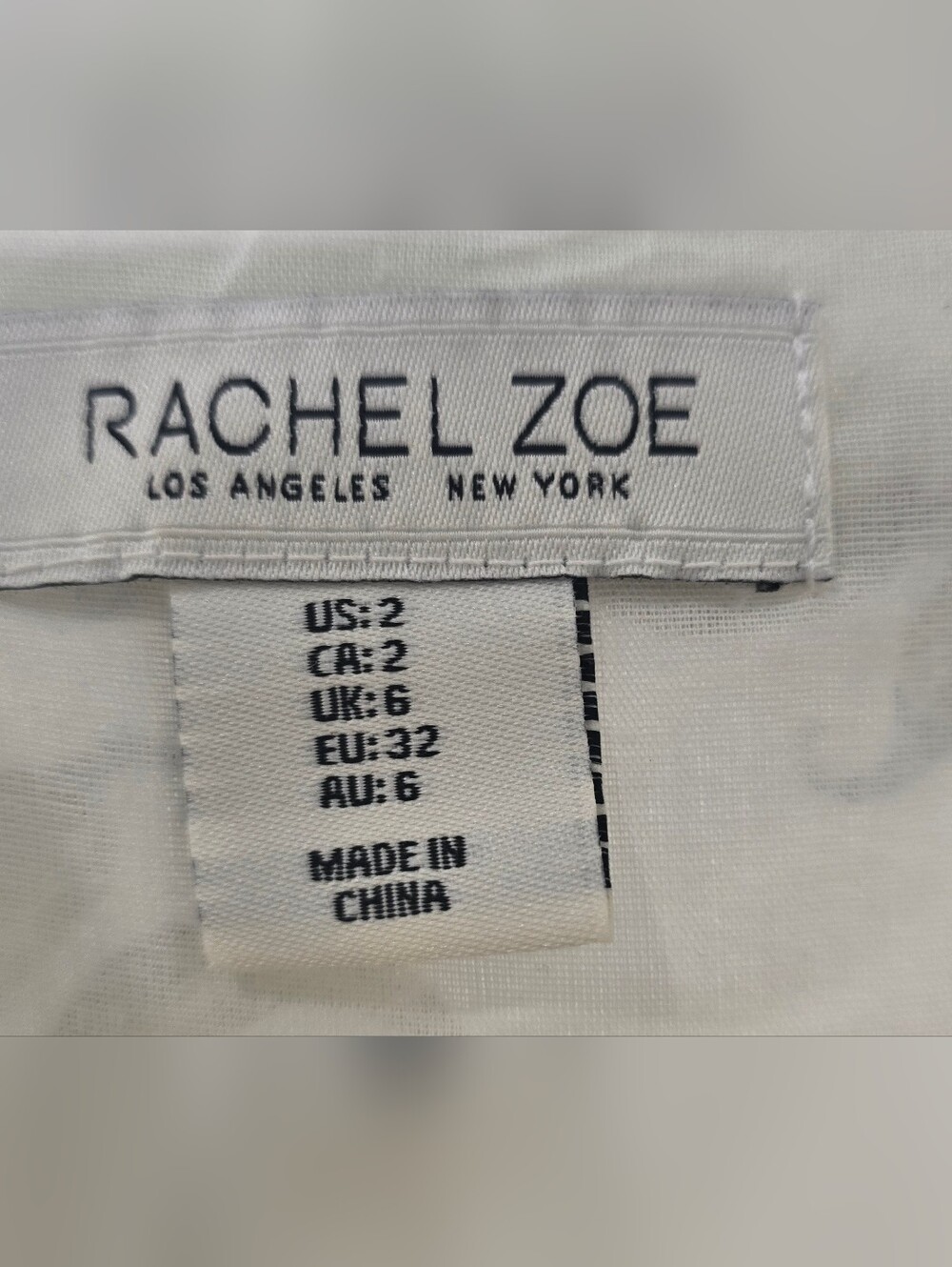 Rachel Zoe White Emphire Maxi Dress w/Bold Olive Green Peppers, Green Border S:2 - Picture 3 of 5
